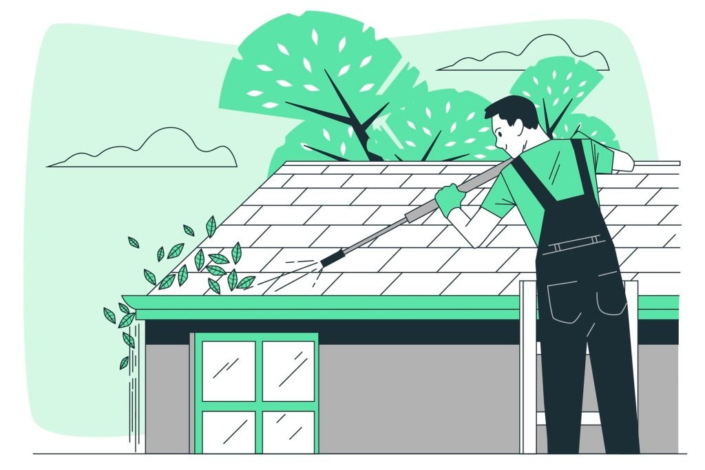 gutter cleaning concept illustration 114360 11904